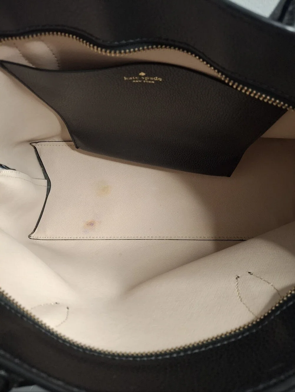 Kate Spade Eva Large Black Leather Tote & Striped Wallet Set